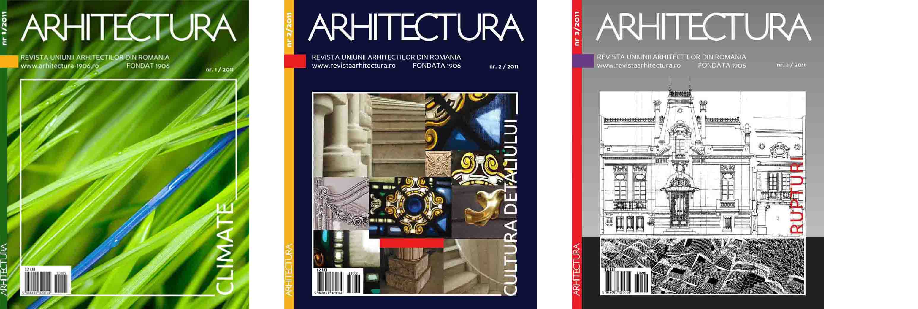 primele trei numere din 2011 ale revistei ARHITECTURA